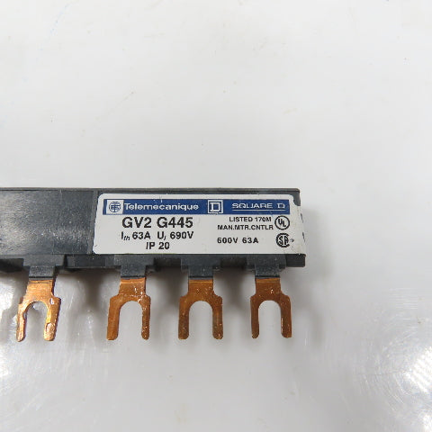 Telemecanique Square D GV2G445 055588 3-Phase Copper Comb Busbar 63A 690V