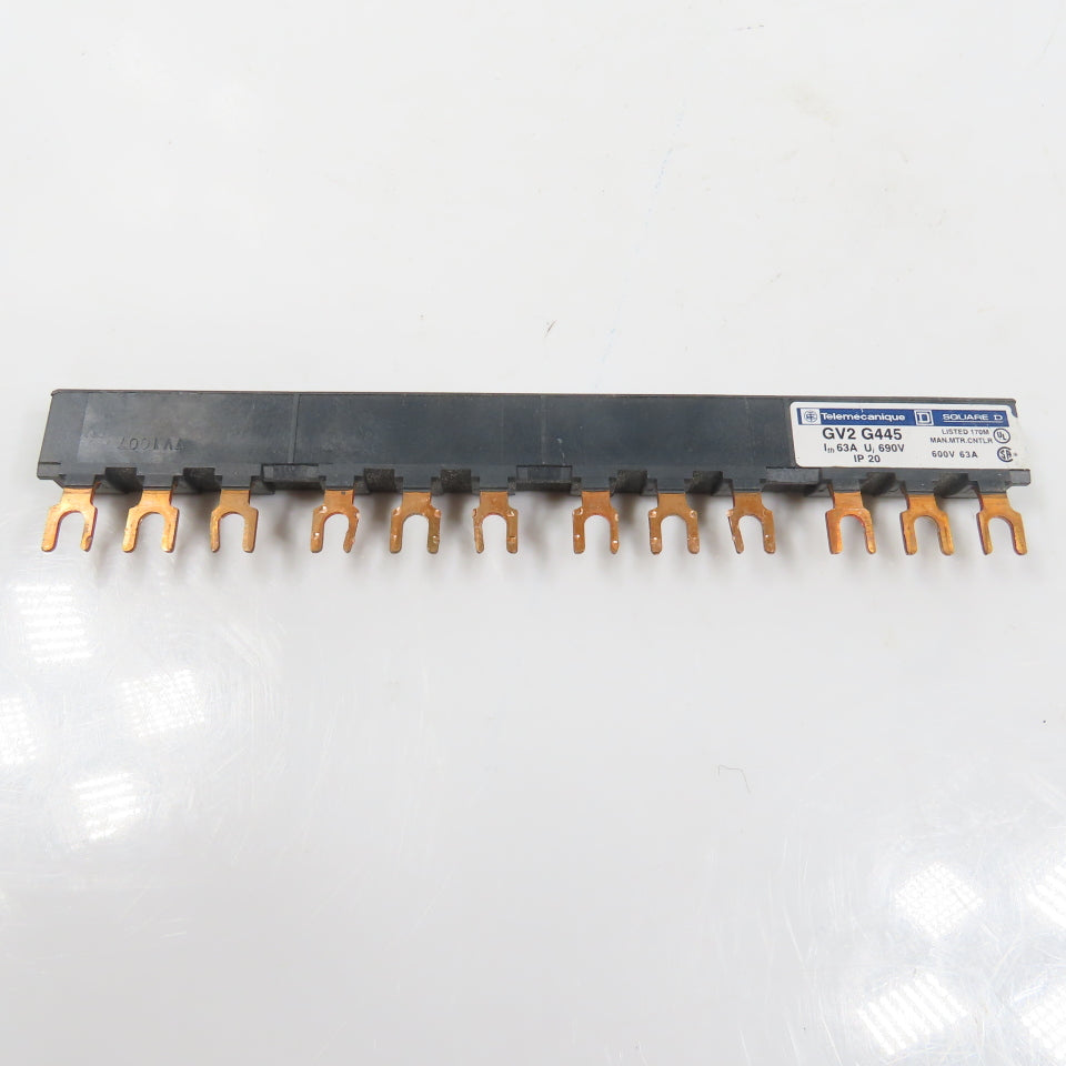 Telemecanique Square D GV2G445 055588 3-Phase Copper Comb Busbar 63A 690V