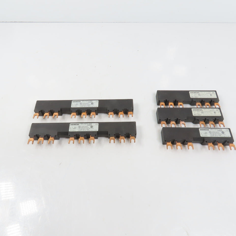 Siemens 3RV1915-2BB 3RV1915-2AB 3-Phase Copper Comb Busbar 63A 690V Lot Of 5