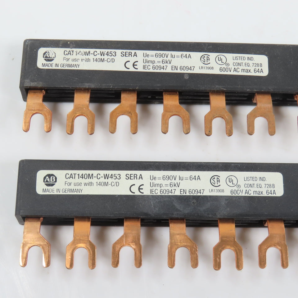 Allen Bradley 140M-C-W452 140M-C-W453 3PH Copper Compact Busbar 63A 690V Lot/3