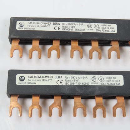 Allen Bradley 140M-C-W452 140M-C-W453 3PH Copper Compact Busbar 63A 690V Lot/3