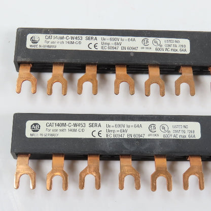 Allen Bradley 140M-C-W452 140M-C-W453 3PH Copper Compact Busbar 63A 690V Lot/3