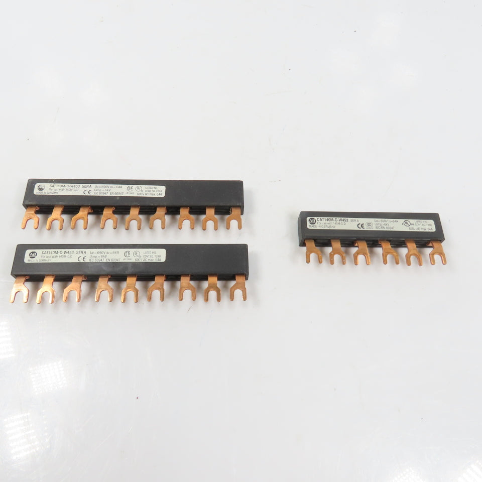 Allen Bradley 140M-C-W452 140M-C-W453 3PH Copper Compact Busbar 63A 690V Lot/3