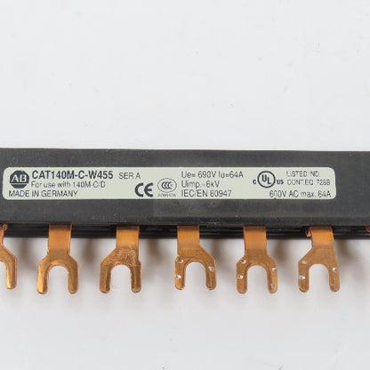 Allen Bradley 140M-C-W455 Ser A 3PH Copper Compact Busbar 64A 600V For 140M-C/D