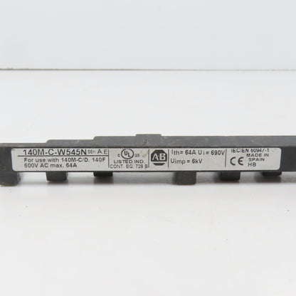 Allen Bradley 140M-C-W545N Ser A 3PH Copper Compact Busbar 64A 600V For 140M-C/D