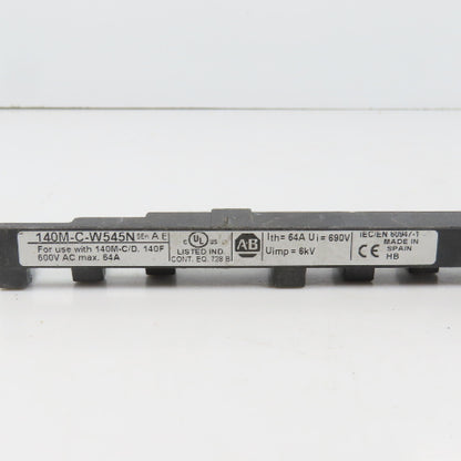 Allen Bradley 140M-C-W545N Ser A 3PH Copper Compact Busbar 64A 600V For 140M-C/D