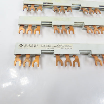 Allen Bradley 140-L13 140-L11 3PH Copper Busbar 65A 600V For 140-MN Lot Of 6