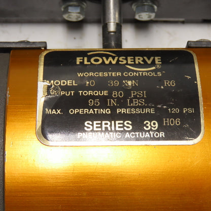 Flowserve L93SWM2P4 Valve Positioner 4-20mA W/1039SNR6 Pneumatic Actuator 120PSI