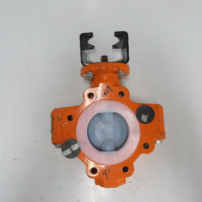 Xomox Tufline 4" Butterfly Valve 009 PFA Liner 75PSIG Max