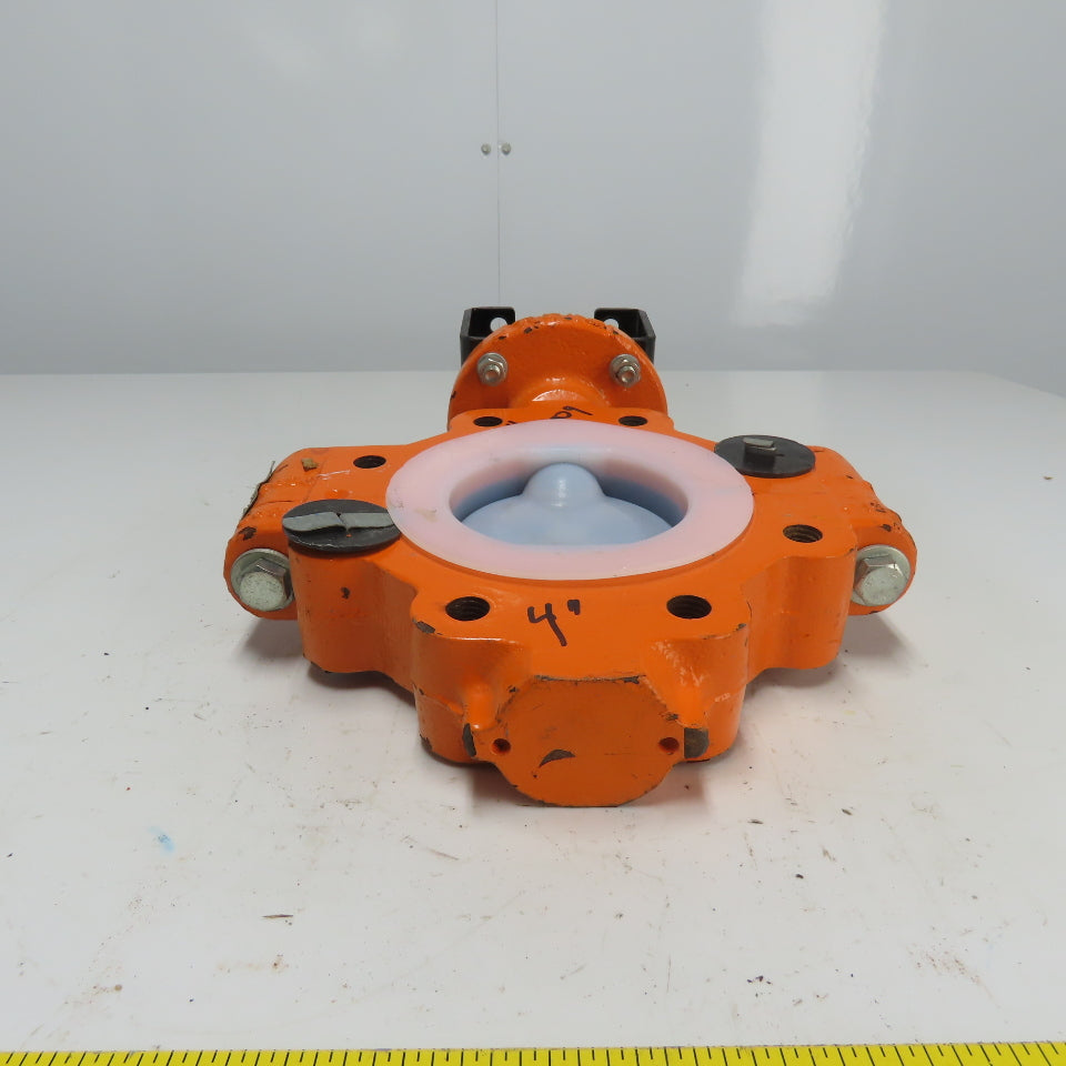Xomox Tufline 4" Butterfly Valve 009 PFA Liner 75PSIG Max