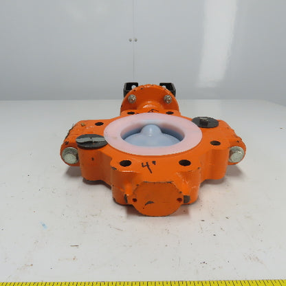Xomox Tufline 4" Butterfly Valve 009 PFA Liner 75PSIG Max