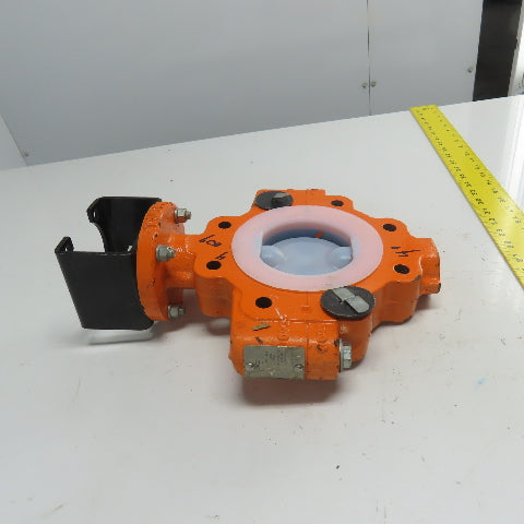 Xomox Tufline 4" Butterfly Valve 009 PFA Liner 75PSIG Max