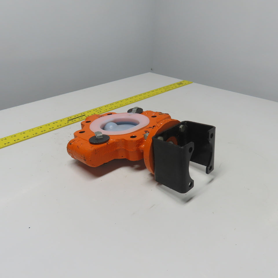 Xomox Tufline 4" Butterfly Valve 009 PFA Liner 75PSIG Max