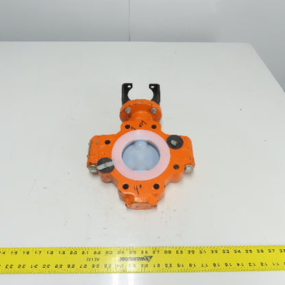 Xomox Tufline 4" Butterfly Valve 009 PFA Liner 75PSIG Max