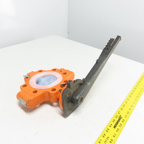 Xomox Tufline 4" Butterfly Valve 008 PFA Liner 75PSIG Max
