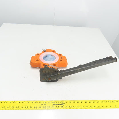 Xomox Tufline 4" Butterfly Valve 008 PFA Liner 75PSIG Max