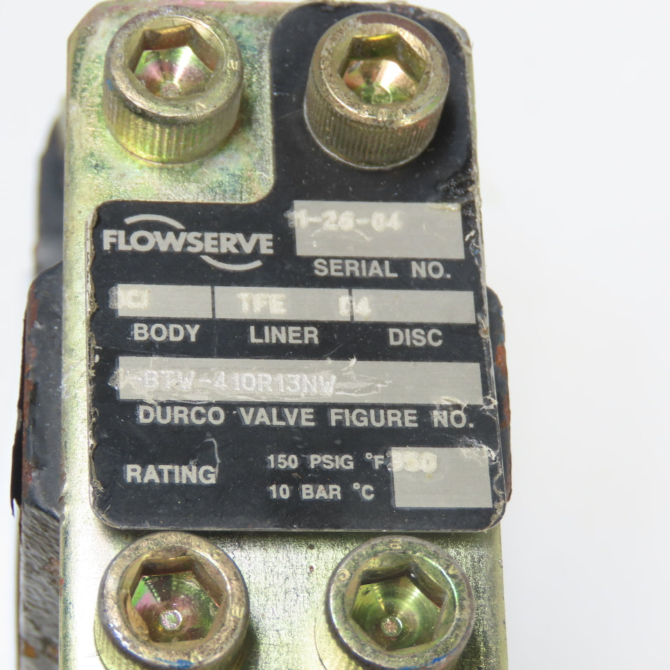 Flowserve 4-BTW-410R13NW 3-1/2" DCI Butterfly Valve TFE Liner 150PSIG