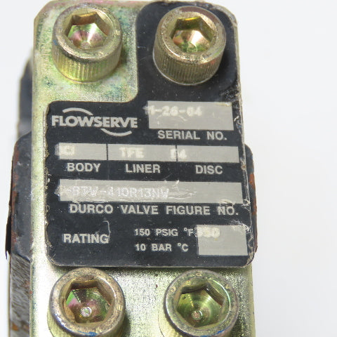 Flowserve 4-BTW-410R13NW 3-1/2" DCI Butterfly Valve TFE Liner 150PSIG