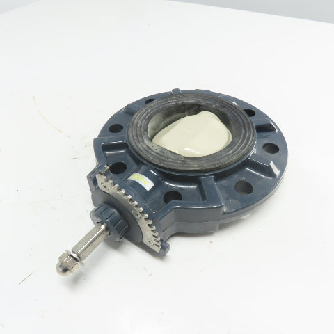 4" Plastic PVC Wafer Butterfly Valve ANS1 8-Bolt 9" OD