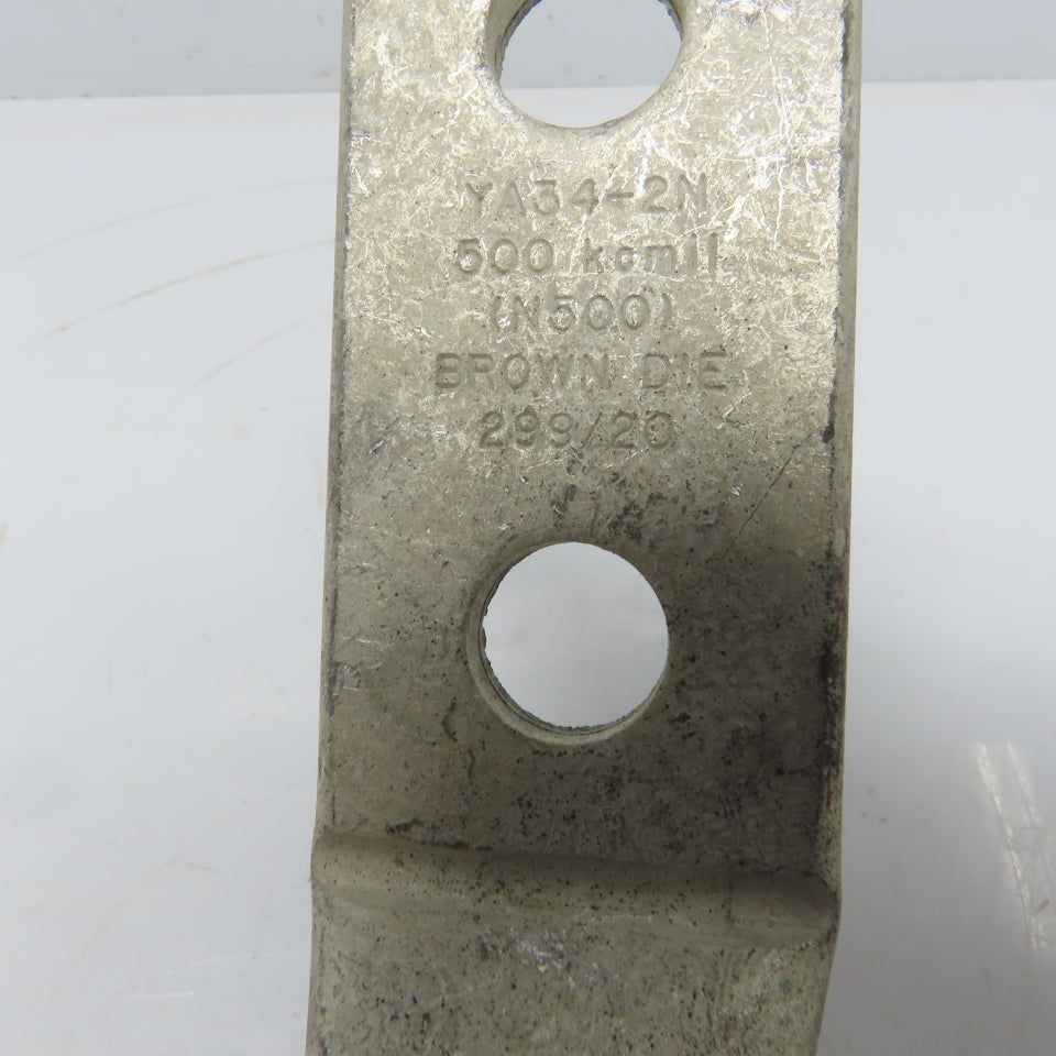 Burndy YA34-2N 500 2-Hole Crimp Terminal Lug Brown Die 20/299 Lot of 4