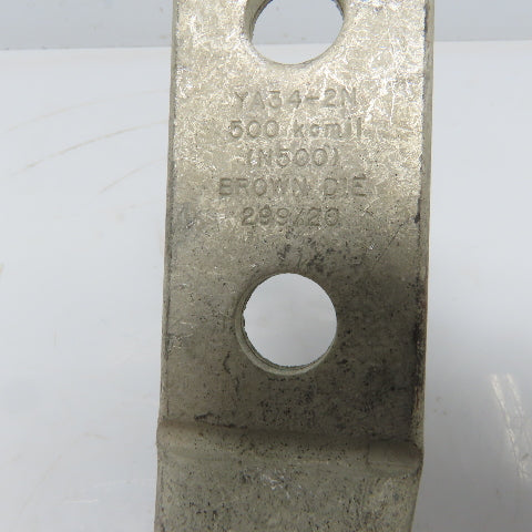 Burndy YA34-2N 500 2-Hole Crimp Terminal Lug Brown Die 20/299 Lot of 4
