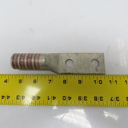 Burndy YA34-2N 500 2-Hole Crimp Terminal Lug Brown Die 20/299 Lot of 4
