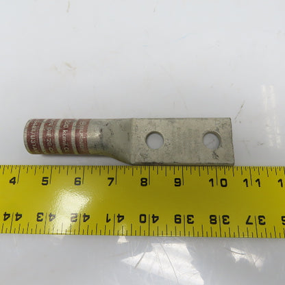 Burndy YA34-2N 500 2-Hole Crimp Terminal Lug Brown Die 20/299 Lot of 4