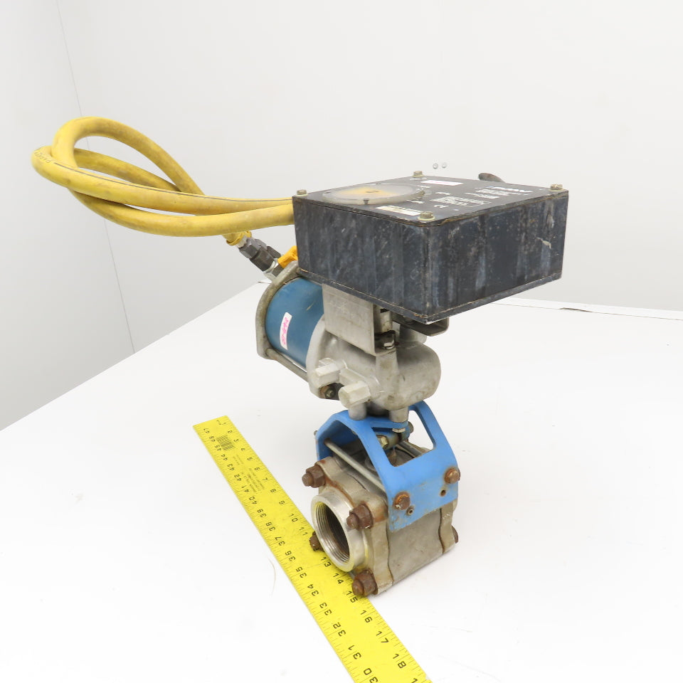 PMV P-2000X 2" NPT Stainless Steel Ball Valve Pneumatic Positioner