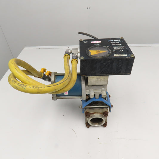 PMV P-2000X 2" NPT Stainless Steel Ball Valve Pneumatic Positioner