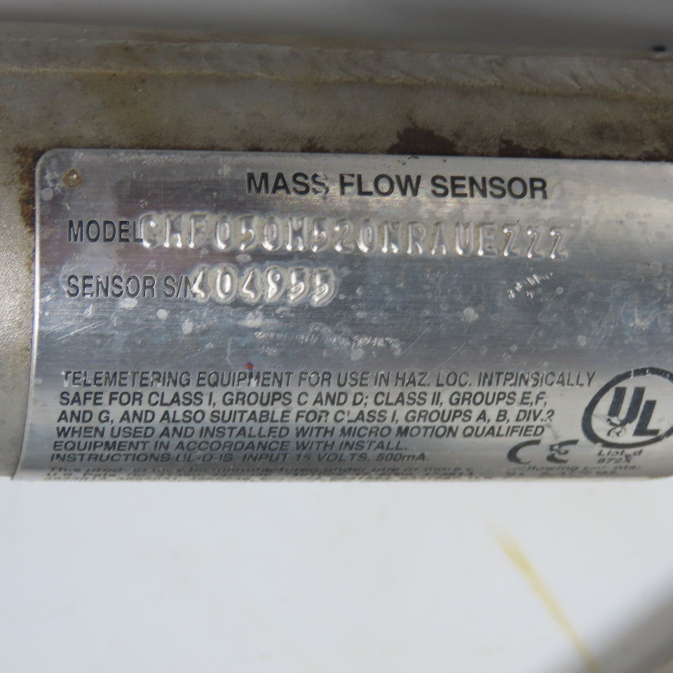 Micro Motion CMF050H520NRAUEZZZ Mass Flow Sensor 2160PSIG Tube -240 To 204°C