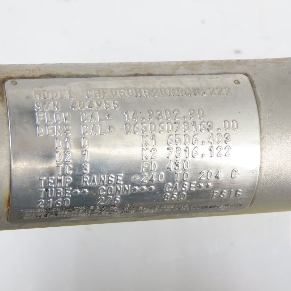 Micro Motion CMF050H520NRAUEZZZ Mass Flow Sensor 2160PSIG Tube -240 To 204°C