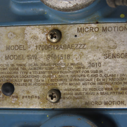 Micro Motion CMF050H521N2BAEZZZ Mass Flow Sensor -240 TO 204°C W/ Transmitter