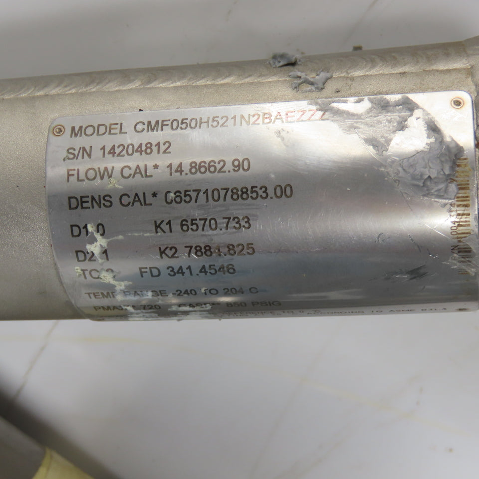 Micro Motion CMF050H521N2BAEZZZ Mass Flow Sensor -240 TO 204°C W/ Transmitter