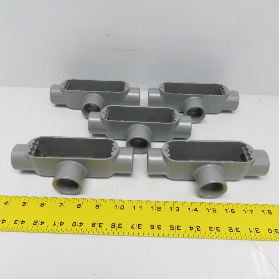 Killark OT-3 Conduit T Body Aluminum 1" Thread No Cover Lot of 5