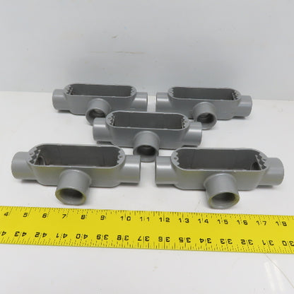 Killark OT-3 Conduit T Body Aluminum 1" Thread No Cover Lot of 5
