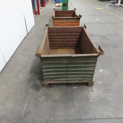 48" x 32" x 24" Heavy Duty Steel Stackable Bulk Container Tub Bin 150 USG Lot/2