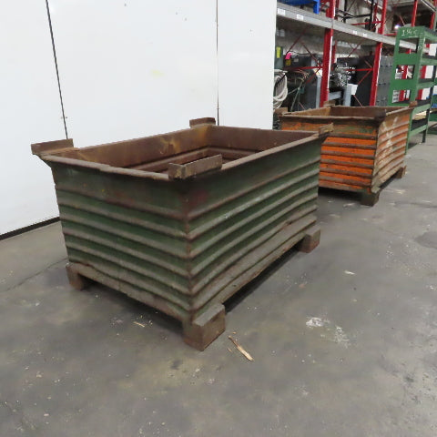 48" x 32" x 24" Heavy Duty Steel Stackable Bulk Container Tub Bin 150 USG Lot/2
