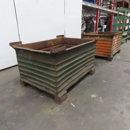48" x 32" x 24" Heavy Duty Steel Stackable Bulk Container Tub Bin 150 USG Lot/2