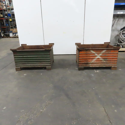 48" x 32" x 24" Heavy Duty Steel Stackable Bulk Container Tub Bin 150 USG Lot/2