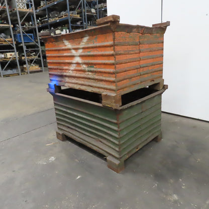48" x 32" x 24" Heavy Duty Steel Stackable Bulk Container Tub Bin 150 USG Lot/2