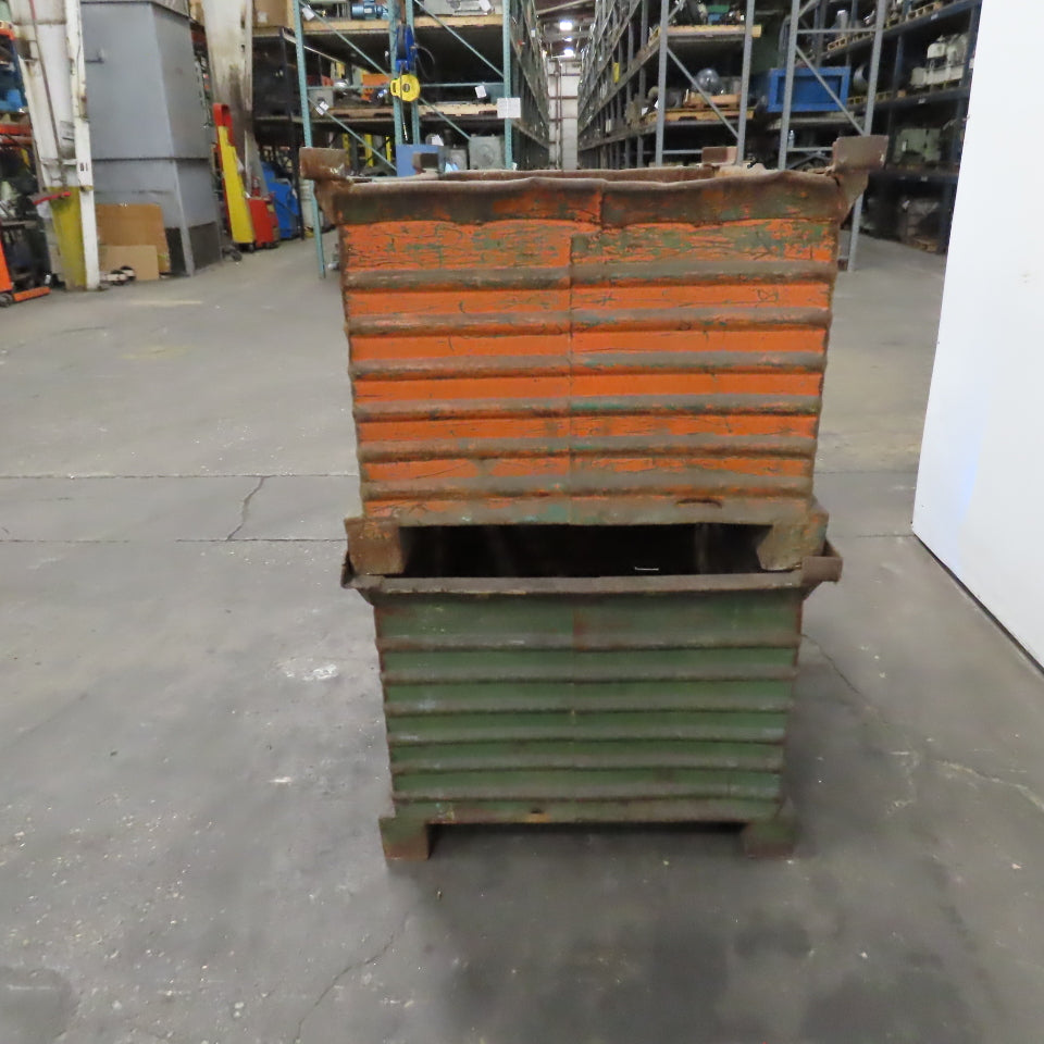 48" x 32" x 24" Heavy Duty Steel Stackable Bulk Container Tub Bin 150 USG Lot/2