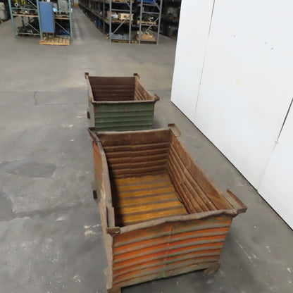 48" x 32" x 24" Heavy Duty Steel Stackable Bulk Container Tub Bin 150 USG Lot/2