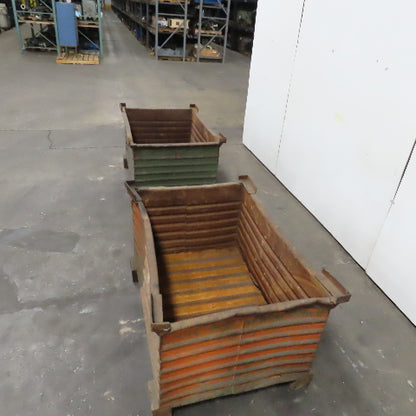 48" x 32" x 24" Heavy Duty Steel Stackable Bulk Container Tub Bin 150 USG Lot/2