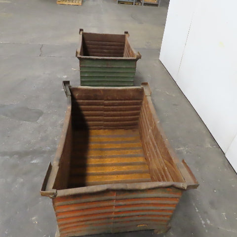48" x 32" x 24" Heavy Duty Steel Stackable Bulk Container Tub Bin 150 USG Lot/2