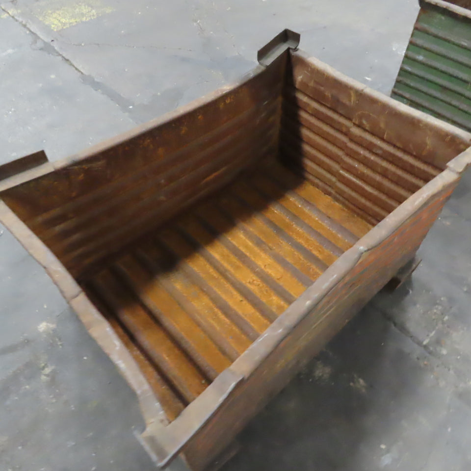 48" x 32" x 24" Heavy Duty Steel Stackable Bulk Container Tub Bin 150 USG Lot/2