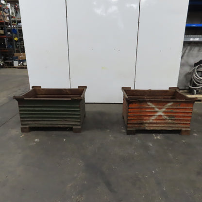 48" x 32" x 24" Heavy Duty Steel Stackable Bulk Container Tub Bin 150 USG Lot/2