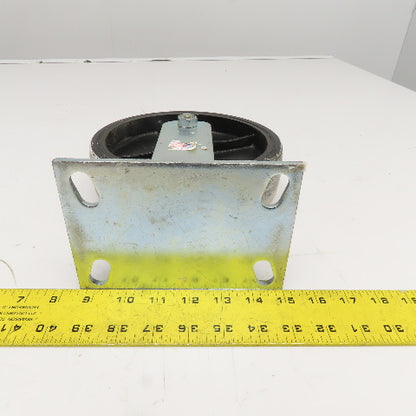 RWM 8" x 2" Rubber Over Cast Iron Rigid Caster 10" Tall