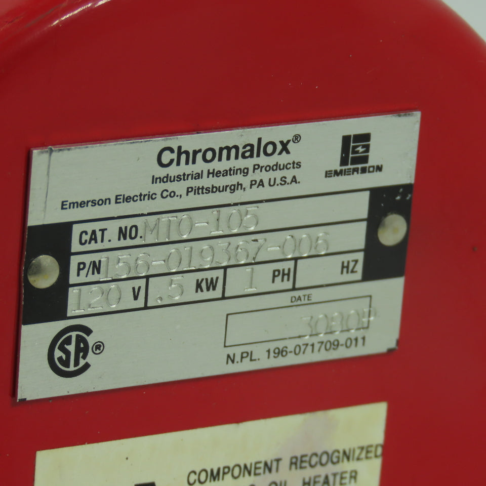 Chromlox MTO-105 Screw Plug Immersion Heater 120V .5KW 1Ph
