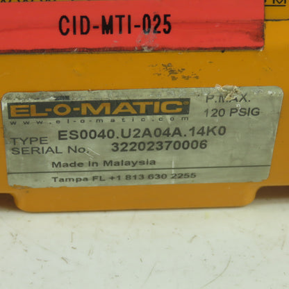 El-O-Matic ES0040.U2A04A.14K0 Pneumatic Actuator 120PSIG Max