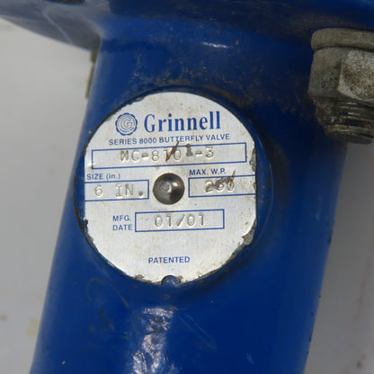 Grinnell WC-8101-3 6" Wafer Butterfly Valve 200WP Max
